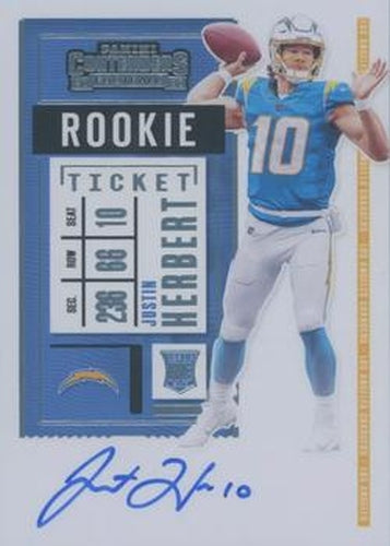 #104 Justin Herbert - Los Angeles Chargers - 2020 Panini Contenders Football