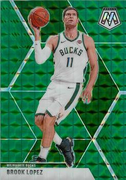 #105 Brook Lopez - Milwaukee Bucks - 2019-20 Panini Mosaic - Green Prizm Basketball