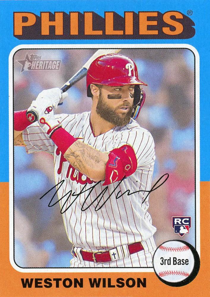 #105 Weston Wilson - Philadelphia Phillies - 2024 Topps Heritage Baseball