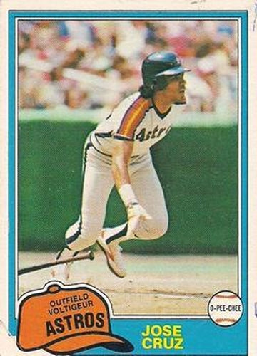 #105 Jose Cruz - Houston Astros - 1981 O-Pee-Chee - Gray Back Baseball