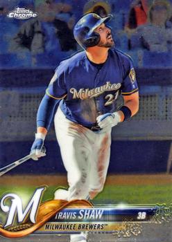 #105 Travis Shaw - Milwaukee Brewers - 2018 Topps Chrome Baseball