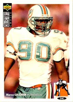 #105 Marco Coleman - Miami Dolphins - 1994 Collector's Choice Football