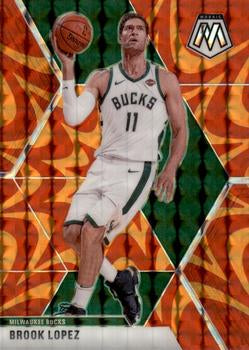 #105 Brook Lopez - Milwaukee Bucks - 2019-20 Panini Mosaic - Reactive Orange Basketball