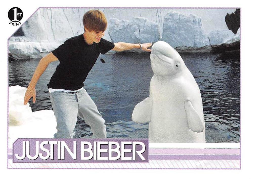 #106 As he was visiting SeaWorld in San Diego, Cali - 2010 Panini Justin Bieber