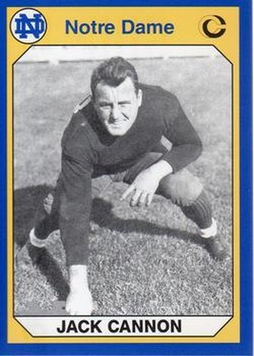 #106 Jack Cannon - Notre Dame Fighting Irish - 1990 Collegiate Collection Notre Dame Football