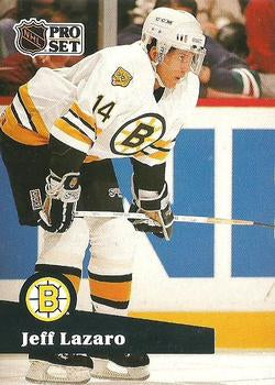 #13 - Jeff Lazaro - Boston Bruins - 1991-92 Pro Set French Hockey