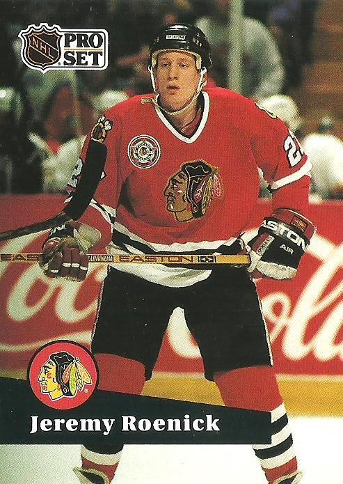 #40 - Jeremy Roenick - Chicago Blackhawks - 1991-92 Pro Set French Hockey