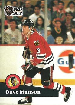 #41 - Dave Manson - Chicago Blackhawks - 1991-92 Pro Set French Hockey