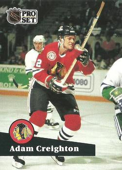 #42 - Adam Creighton - Chicago Blackhawks - 1991-92 Pro Set French Hockey