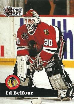 #43 - Ed Belfour - Chicago Blackhawks - 1991-92 Pro Set French Hockey