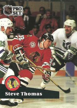#45 - Steve Thomas - Chicago Blackhawks - 1991-92 Pro Set French Hockey