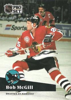 #47 - Bob McGill - San Jose Sharks - 1991-92 Pro Set French Hockey