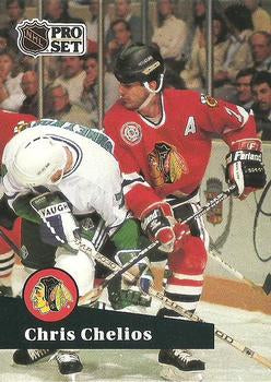 #48 - Chris Chelios - Chicago Blackhawks - 1991-92 Pro Set French Hockey