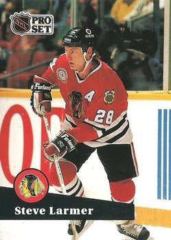 #49 - Steve Larmer - Chicago Blackhawks - 1991-92 Pro Set French Hockey