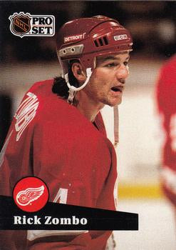 #64 - Rick Zombo - Detroit Red Wings - 1991-92 Pro Set French Hockey