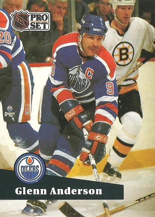 #75 - Glenn Anderson - Edmonton Oilers - 1991-92 Pro Set French Hockey