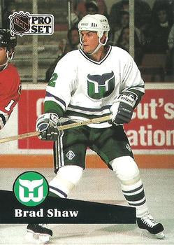 #87 - Brad Shaw - Hartford Whalers - 1991-92 Pro Set French Hockey