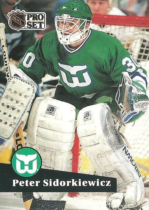 #90 - Peter Sidorkiewicz - Hartford Whalers - 1991-92 Pro Set French Hockey