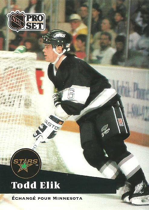 #94 - Todd Elik - Minnesota North Stars - 1991-92 Pro Set French Hockey