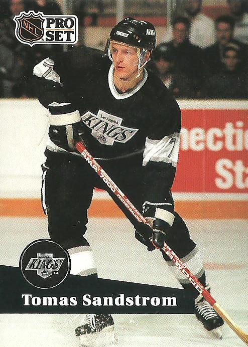 #97 - Tomas Sandstrom - Los Angeles Kings - 1991-92 Pro Set French Hockey
