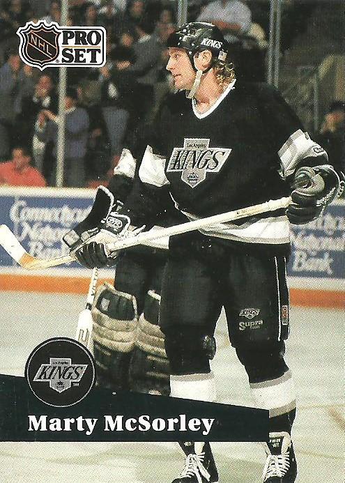 #100 - Marty McSorley - Los Angeles Kings - 1991-92 Pro Set French Hockey