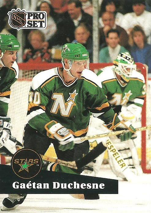 #110 - Gaetan Duchesne - Minnesota North Stars - 1991-92 Pro Set French Hockey