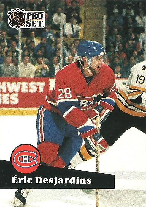 #118 - Eric Desjardins - Montreal Canadiens - 1991-92 Pro Set French Hockey