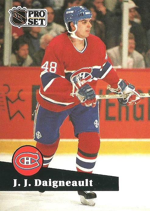 #124 - J.J. Daigneault - Montreal Canadiens - 1991-92 Pro Set French Hockey