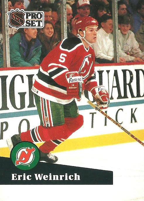 #133 - Eric Weinrich - New Jersey Devils - 1991-92 Pro Set French Hockey