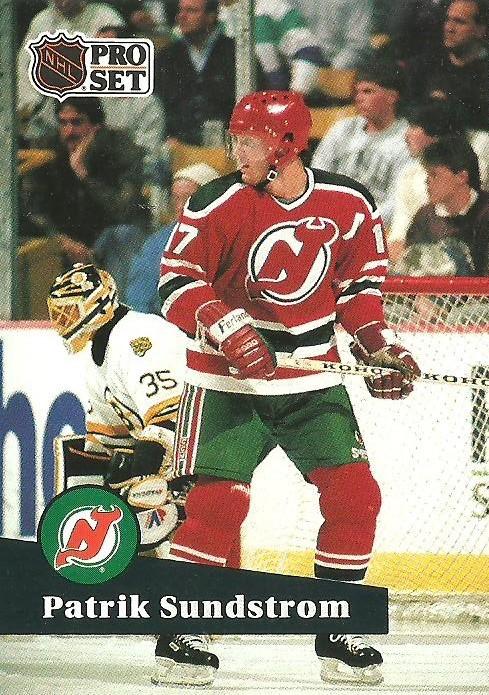#141 - Patrik Sundstrom - New Jersey Devils - 1991-92 Pro Set French Hockey