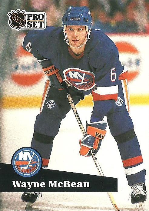 #144 - Wayne McBean - New York Islanders - 1991-92 Pro Set French Hockey