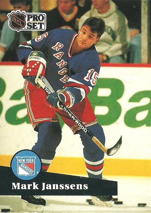 #158 - Mark Janssens - New York Rangers - 1991-92 Pro Set French Hockey