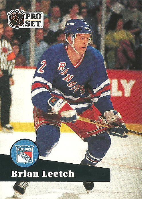 #159 - Brian Leetch - New York Rangers - 1991-92 Pro Set French Hockey
