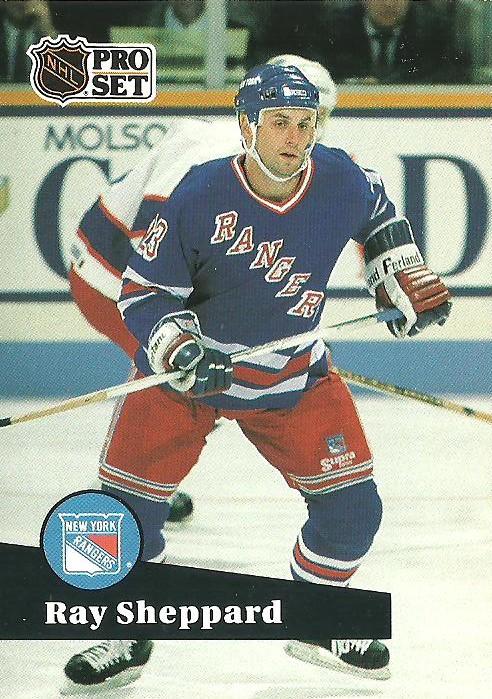 #162 - Ray Sheppard - New York Rangers - 1991-92 Pro Set French Hockey