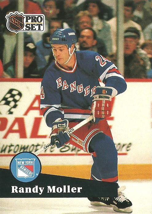 #163 - Randy Moller - New York Rangers - 1991-92 Pro Set French Hockey