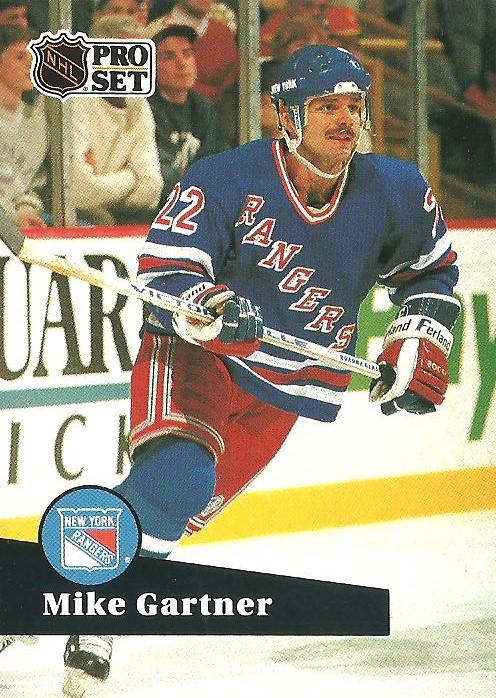 #167 - Mike Gartner - New York Rangers - 1991-92 Pro Set French Hockey