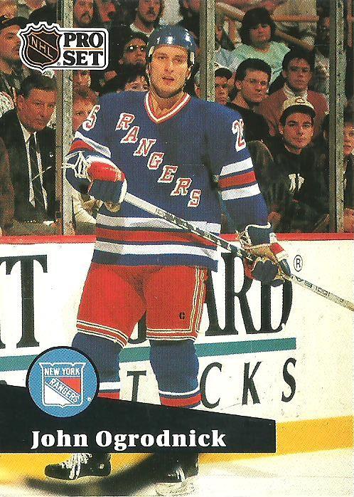 #169 - John Ogrodnick - New York Rangers - 1991-92 Pro Set French Hockey