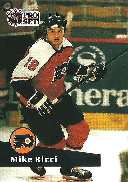 #170 - Mike Ricci - Philadelphia Flyers - 1991-92 Pro Set French Hockey