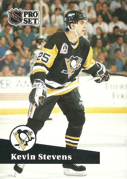 #185 - Kevin Stevens - Pittsburgh Penguins - 1991-92 Pro Set French Hockey