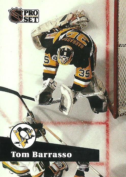 #186 - Tom Barrasso - Pittsburgh Penguins - 1991-92 Pro Set French Hockey