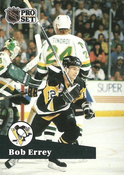 #187 - Bob Errey - Pittsburgh Penguins - 1991-92 Pro Set French Hockey