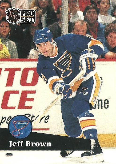 #212 - Jeff Brown - St. Louis Blues - 1991-92 Pro Set French Hockey