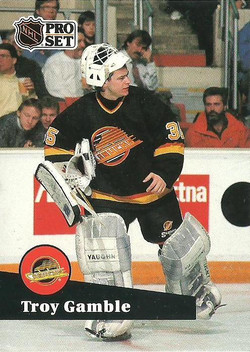 #238 - Troy Gamble - Vancouver Canucks - 1991-92 Pro Set French Hockey