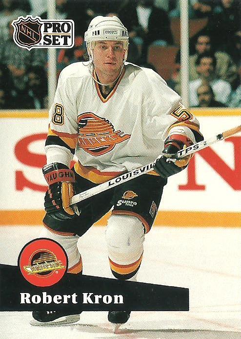 #239 - Robert Kron - Vancouver Canucks - 1991-92 Pro Set French Hockey