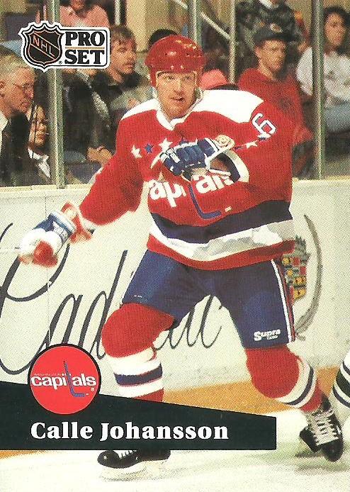 #248 - Calle Johansson - Washington Capitals - 1991-92 Pro Set French Hockey