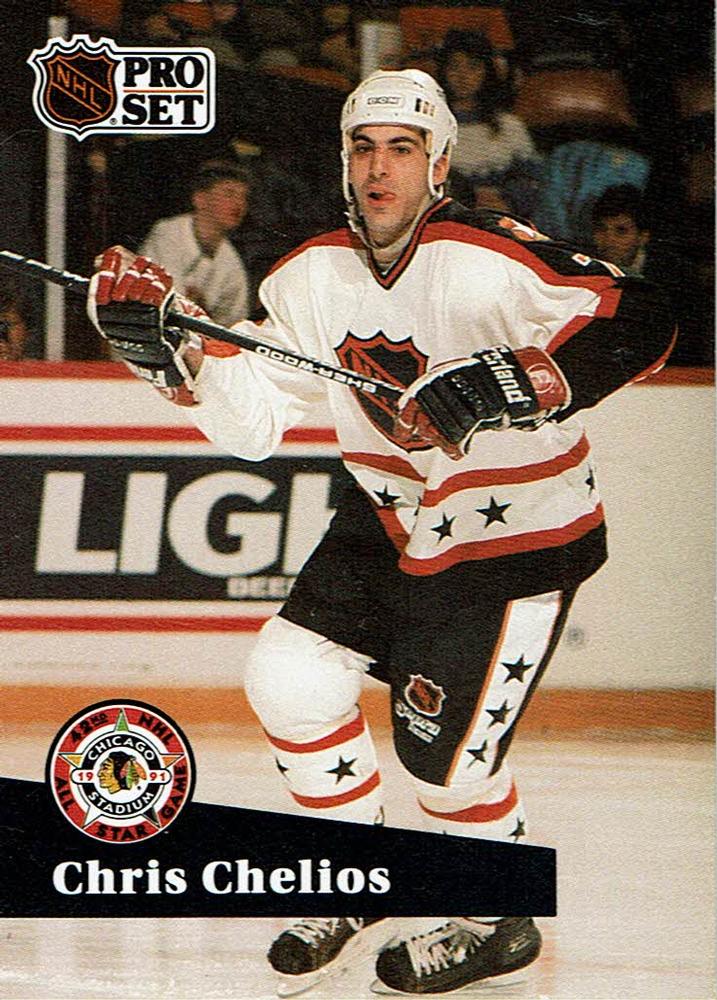 #278 - Chris Chelios - Chicago Blackhawks - 1991-92 Pro Set French Hockey