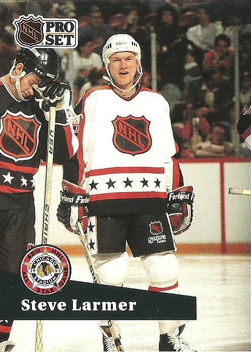 #279 - Steve Larmer - Chicago Blackhawks - 1991-92 Pro Set French Hockey