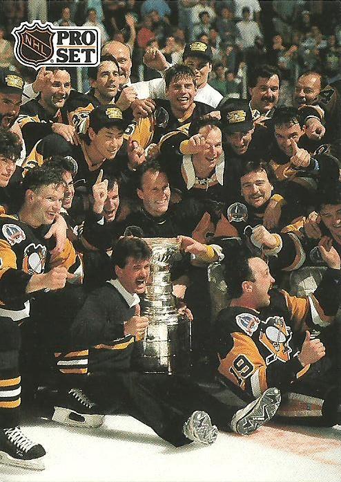 #319 - Champions de la coupe Stanley 1991 (1991 Stanley Cup Champions) - Pittsburgh Penguins - 1991-92 Pro Set French Hockey