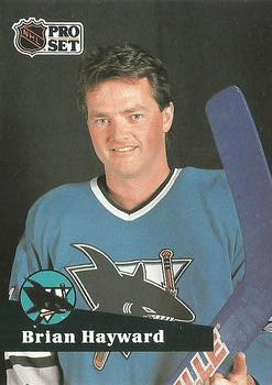 #327 - Brian Hayward - San Jose Sharks - 1991-92 Pro Set French Hockey