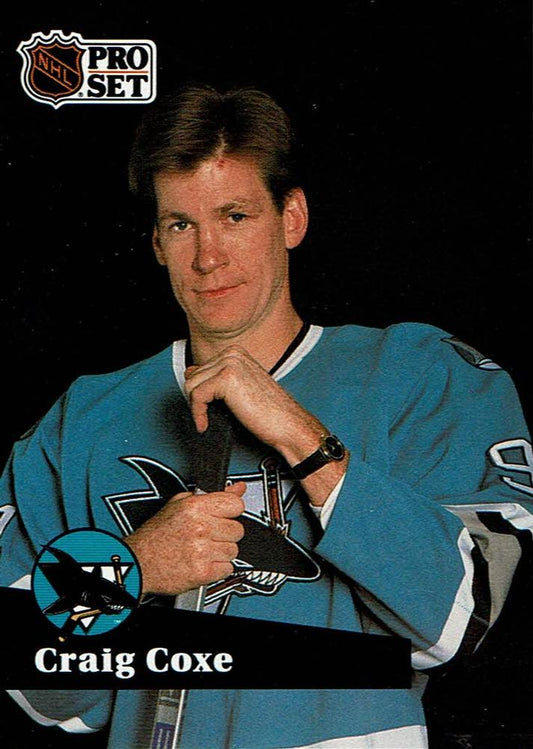 #329 - Craig Coxe - San Jose Sharks - 1991-92 Pro Set French Hockey